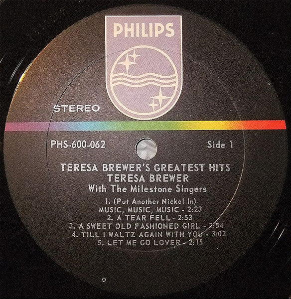 Teresa Brewer : Teresa Brewer's Greatest Hits (LP,Album,Stereo)