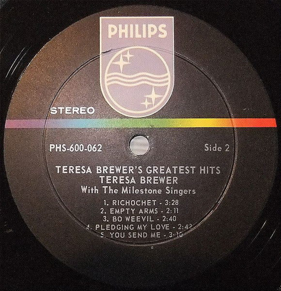 Teresa Brewer : Teresa Brewer's Greatest Hits (LP,Album,Stereo)