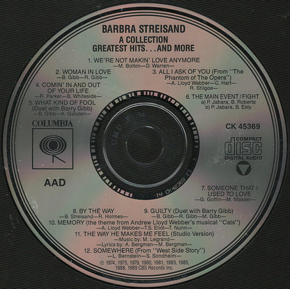 Barbra Streisand : A Collection (Greatest Hits...And More) (Compilation,Club Edition)