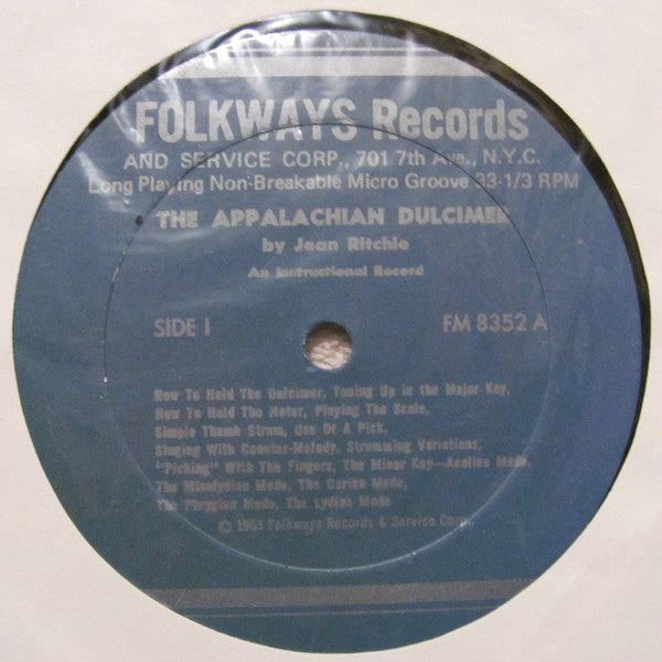 Jean Ritchie : The Appalachian Dulcimer - An Instructional Record (LP,Album)