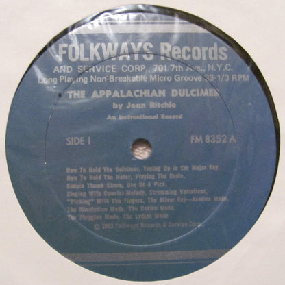 Jean Ritchie : The Appalachian Dulcimer - An Instructional Record (LP,Album)