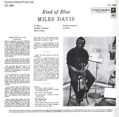 Miles Davis : Kind Of Blue (Album,Reissue,Remastered)