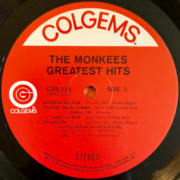 Monkees, The : Greatest Hits (LP,Compilation,Stereo)
