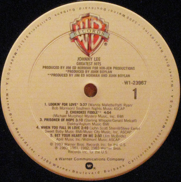 Johnny Lee (3) : Greatest Hits (LP,Compilation,Club Edition)