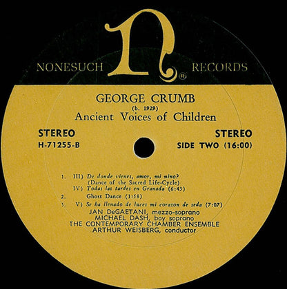 George Crumb : Ancient Voices Of Children (LP,Stereo)