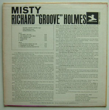 Richard "Groove" Holmes : Misty (LP,Album,Stereo)