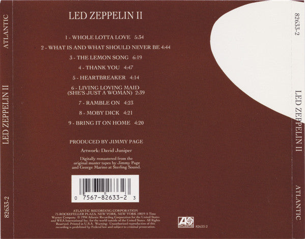 Led Zeppelin : Led Zeppelin II (Album,Reissue,Remastered,Repress,Stereo)