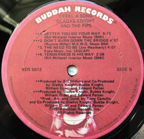 Gladys Knight And The Pips : I Feel A Song (LP,Album,Stereo)