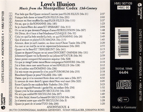 Anonymous 4 : Love's Illusion (Music From The Montpellier Codex 13th-Century) (Album)
