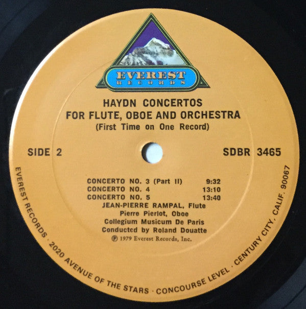 Joseph Haydn, Jean-Pierre Rampal, Pierre Pierlot, Collegium Musicum De Paris, Roland Douatte : Five Concertos For Flute, Oboe & Orchestra (Complete-First Time On One Record) (LP,Album)
