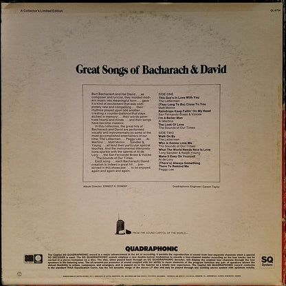 Various : Great Songs Of Bacharach & David (LP,Album,Quadraphonic)