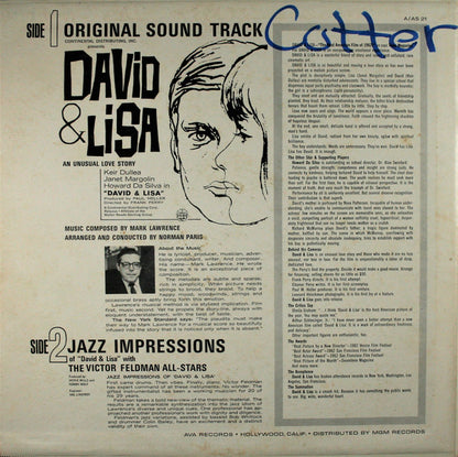 Mark Lawrence (5) With Victor Feldman All-Stars, The : Original Sound Track: David & Lisa And Jazz Impressions Of "David & Lisa" (LP,Album,Mono)