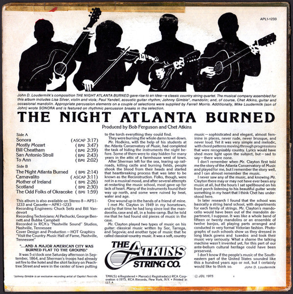 Atkins String Co., The : The Night Atlanta Burned (LP)