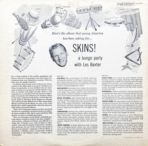 Les Baxter : Skins! (LP,Album,Mono)