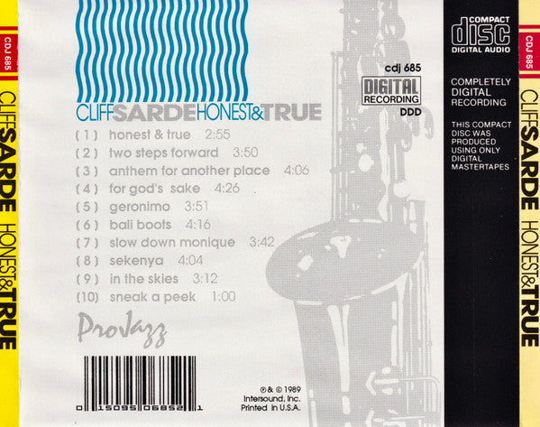 Cliff Sarde : Honest & True (Album)
