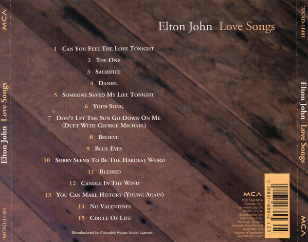 Elton John : Love Songs (Compilation,Club Edition,Remastered)