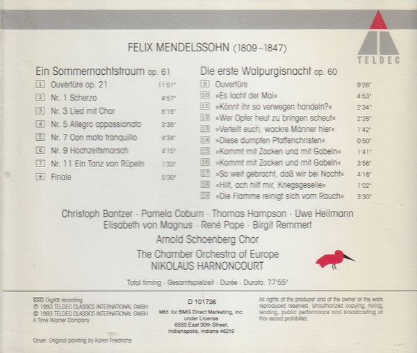 Felix Mendelssohn-Bartholdy, Chamber Orchestra Of Europe, The, Nikolaus Harnoncourt : Ein Sommernachtstraum | Die Erste Walpurgisnacht (Club Edition)