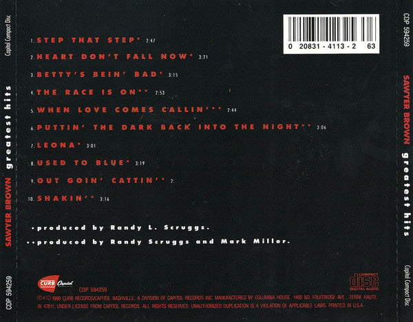 Sawyer Brown : Greatest Hits (Compilation,Club Edition,Reissue)
