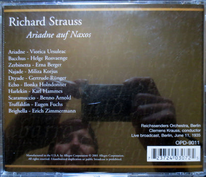 Richard Strauss, Orchester Des Reichssenders Berlin, Clemens Krauss, Viorica Ursuleac, Helge Roswaenge : Ariadne Auf Naxos (Mono)