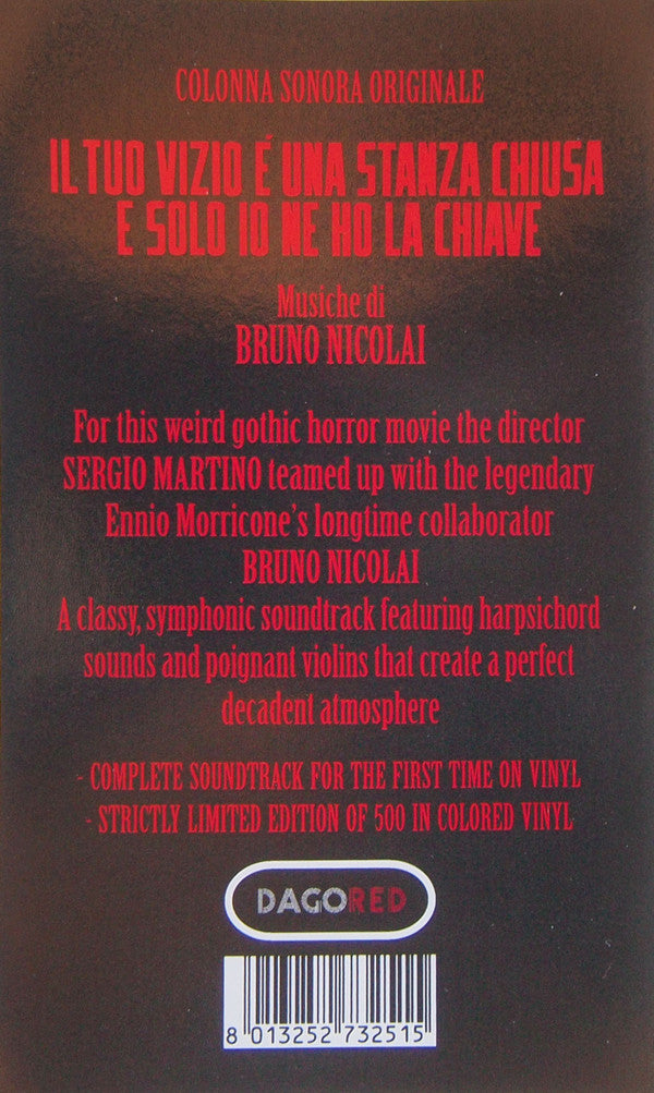 Bruno Nicolai : Il Tuo Vizio E' Una Stanza Chiusa E Solo Io Ne Ho La Chiave (LP,Album,Limited Edition)