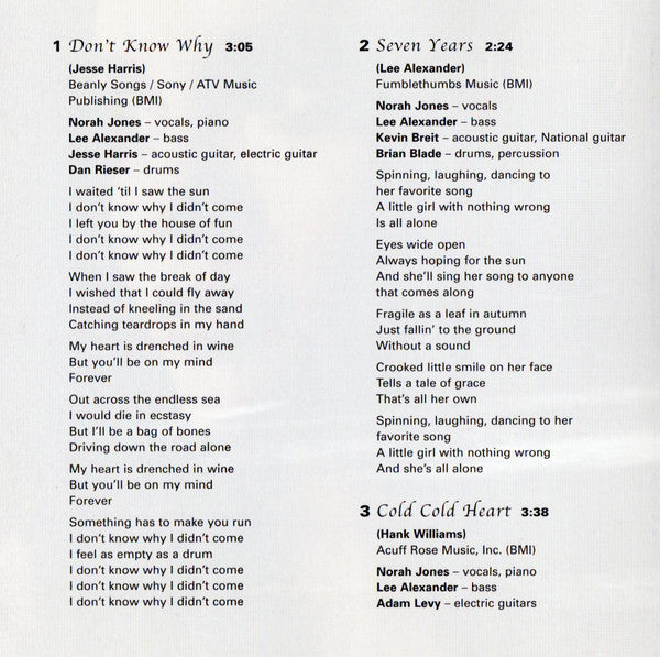 Norah Jones : Come Away With Me (Album)