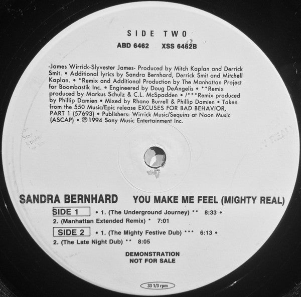 Sandra Bernhard : You Make Me Feel (Mighty Real) (12",Promo)
