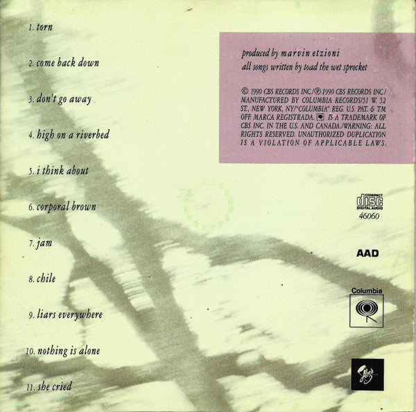 Toad The Wet Sprocket : Pale (Album,Repress,Stereo)