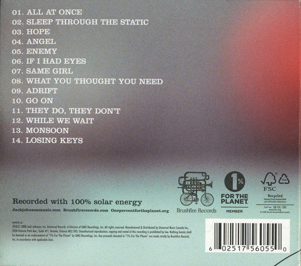 Jack Johnson : Sleep Through The Static (Album)