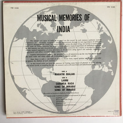 Deben Bhattacharya : Musical Memories Of India (LP,Mono)