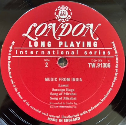 Deben Bhattacharya : Musical Memories Of India (LP,Mono)