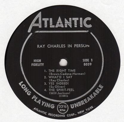 Ray Charles : Ray Charles In Person (LP,Mono,Album)