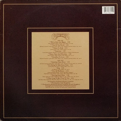 Carpenters : The Singles 1969-1973 (LP,Album,Compilation,Reissue)