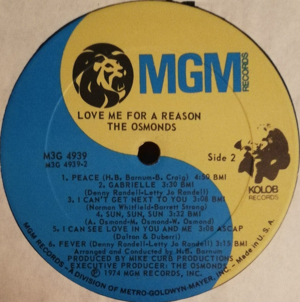 Osmonds, The : Love Me For A Reason (LP,Album)