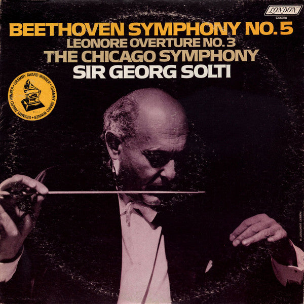 Ludwig van Beethoven, Chicago Symphony Orchestra, The, Georg Solti : Symphony No. 5 / Leonore Overture No. 3 (LP,Club Edition,Reissue,Stereo)