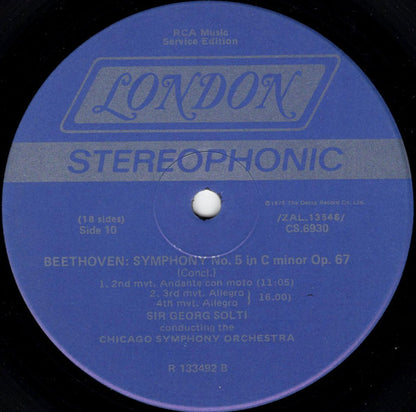 Ludwig van Beethoven, Chicago Symphony Orchestra, The, Georg Solti : Symphony No. 5 / Leonore Overture No. 3 (LP,Club Edition,Reissue,Stereo)