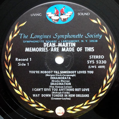 Dean Martin : Memories Are Made Of This: A Treasury Of Dean Martin (LP,Compilation,Stereo)