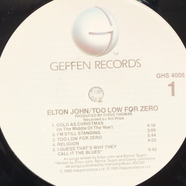 Elton John : Too Low For Zero (LP,Album)
