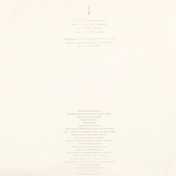 Elton John : Too Low For Zero (LP,Album)