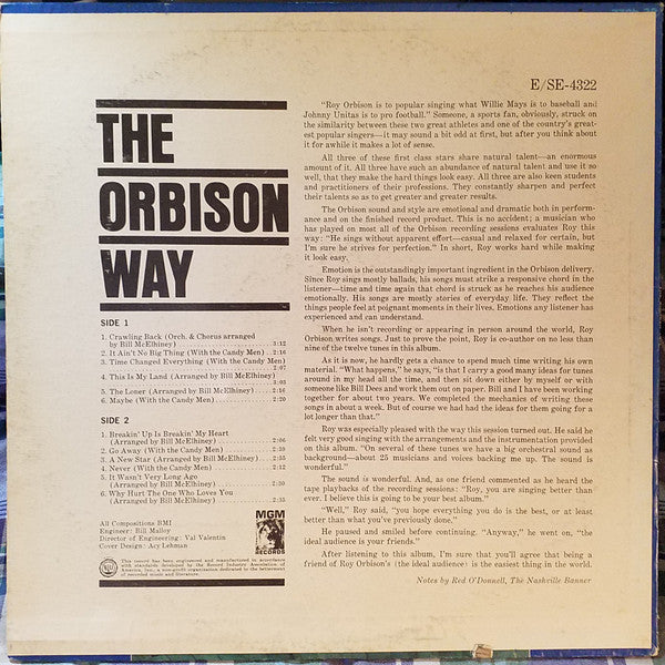 Roy Orbison : The Orbison Way (LP,Album,Mono)