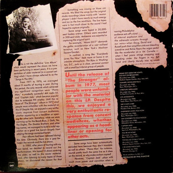 Billy Joel : Songs In The Attic (LP,Album,Reissue)