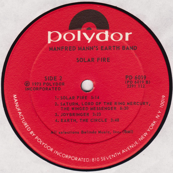 Manfred Mann's Earth Band : Solar Fire (LP,Album)