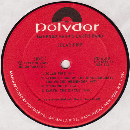 Manfred Mann's Earth Band : Solar Fire (LP,Album)