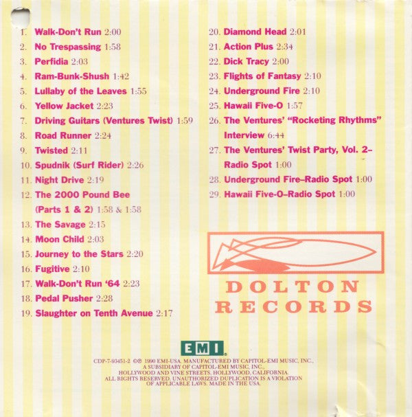Ventures, The : Walk - Don't Run--The Best Of The Ventures (Compilation,Remastered,Stereo,Mono)
