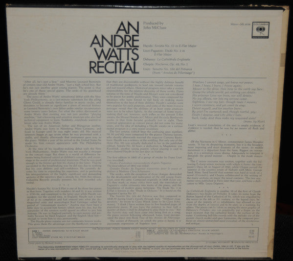 André Watts : An Andre Watts Recital (LP,Album,Mono)