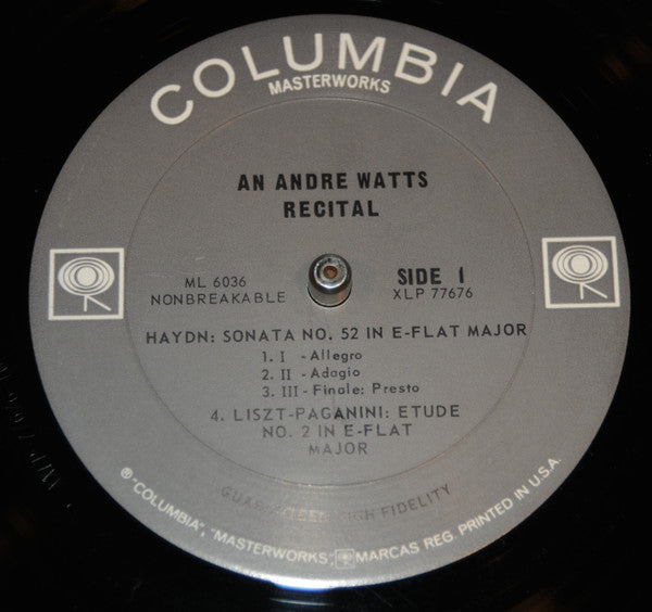 André Watts : An Andre Watts Recital (LP,Album,Mono)