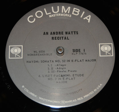 André Watts : An Andre Watts Recital (LP,Album,Mono)