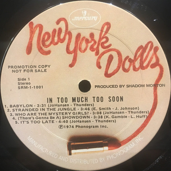 New York Dolls : Too Much Too Soon (LP,Album,Promo)