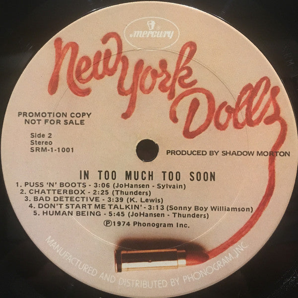 New York Dolls : Too Much Too Soon (LP,Album,Promo)