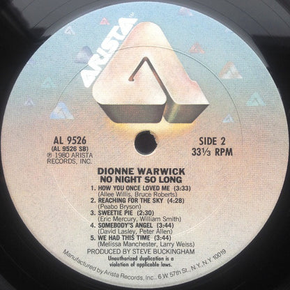 Dionne Warwick : No Night So Long (LP,Album,Stereo)