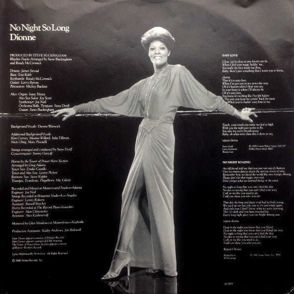 Dionne Warwick : No Night So Long (LP,Album,Stereo)